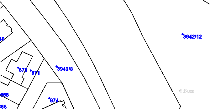 Parcela st. 3942/42 v KÚ Černá Pole, Katastrální mapa