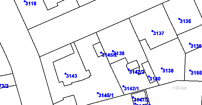 Parcela st. 3145/2 v KÚ Černá Pole, Katastrální mapa