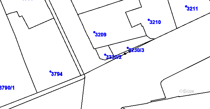 Parcela st. 3230/2 v KÚ Černá Pole, Katastrální mapa