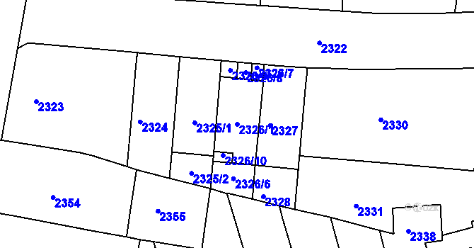 Parcela st. 2326/1 v KÚ Černá Pole, Katastrální mapa