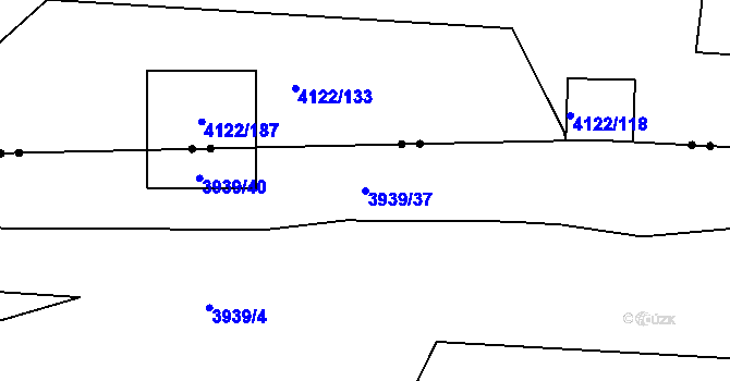 Parcela st. 3939/37 v KÚ Černá Pole, Katastrální mapa
