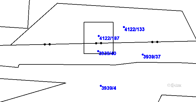 Parcela st. 3939/40 v KÚ Černá Pole, Katastrální mapa