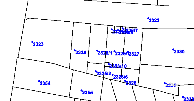 Parcela st. 2325/1 v KÚ Černá Pole, Katastrální mapa