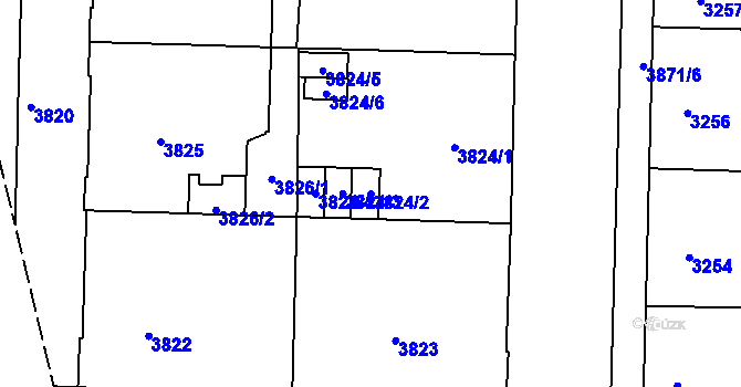 Parcela st. 3824/2 v KÚ Černá Pole, Katastrální mapa