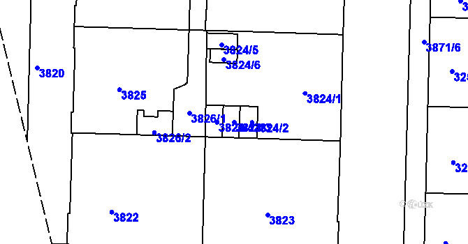 Parcela st. 3824/3 v KÚ Černá Pole, Katastrální mapa