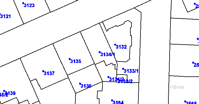 Parcela st. 3134/1 v KÚ Černá Pole, Katastrální mapa