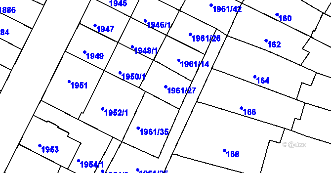 Parcela st. 1961/27 v KÚ Černá Pole, Katastrální mapa