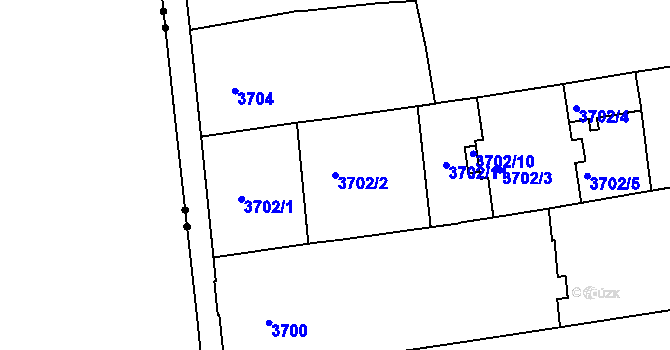 Parcela st. 3702/2 v KÚ Černá Pole, Katastrální mapa