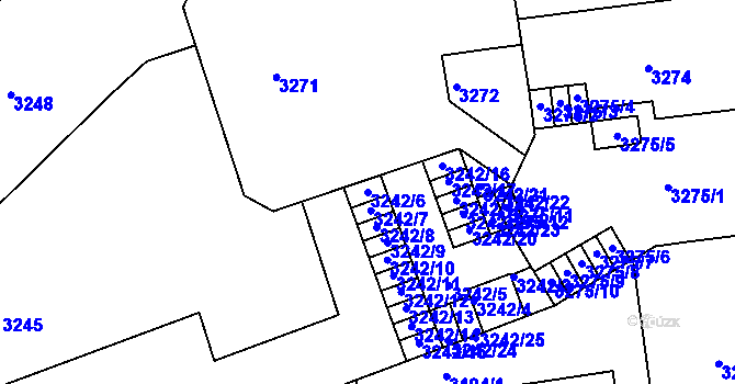 Parcela st. 3242/6 v KÚ Černá Pole, Katastrální mapa