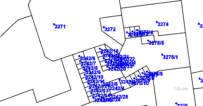 Parcela st. 3242/17 v KÚ Černá Pole, Katastrální mapa