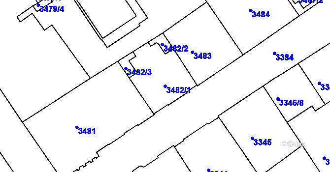 Parcela st. 3482/1 v KÚ Černá Pole, Katastrální mapa