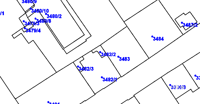 Parcela st. 3482/2 v KÚ Černá Pole, Katastrální mapa