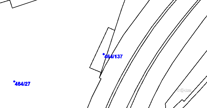 Parcela st. 464/137 v KÚ Černá Pole, Katastrální mapa