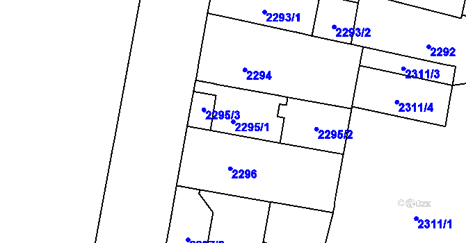 Parcela st. 2295/1 v KÚ Černá Pole, Katastrální mapa