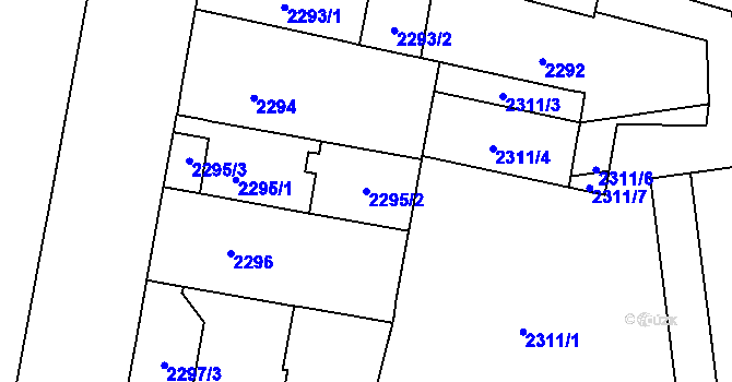 Parcela st. 2295/2 v KÚ Černá Pole, Katastrální mapa