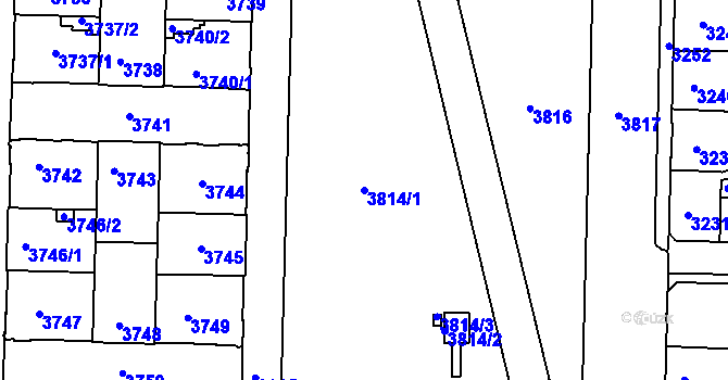 Parcela st. 3814/1 v KÚ Černá Pole, Katastrální mapa