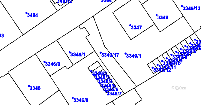 Parcela st. 3349/17 v KÚ Černá Pole, Katastrální mapa
