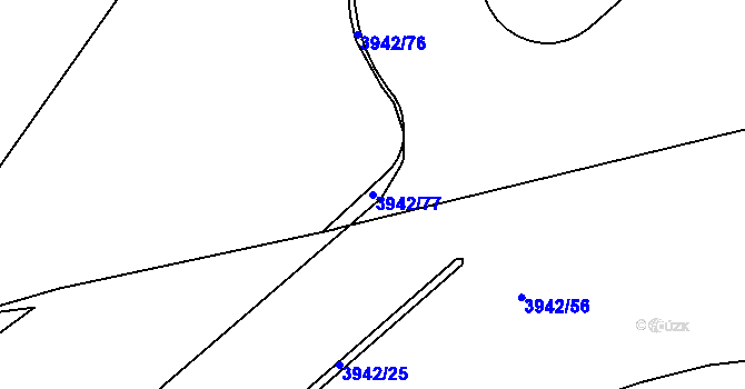 Parcela st. 3942/77 v KÚ Černá Pole, Katastrální mapa