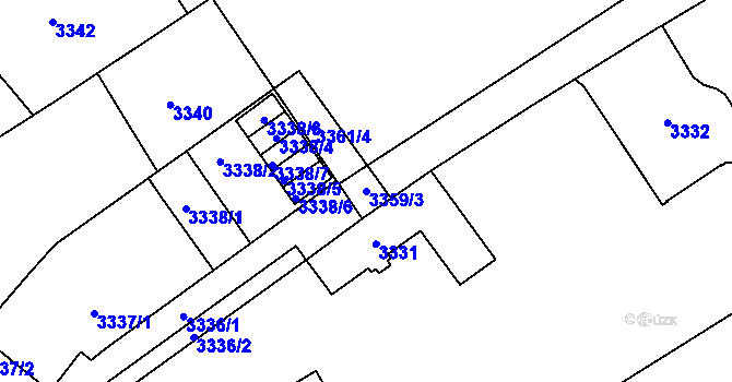 Parcela st. 3359/3 v KÚ Černá Pole, Katastrální mapa