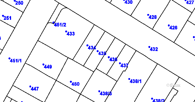 Parcela st. 435 v KÚ Husovice, Katastrální mapa
