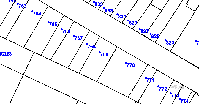 Parcela st. 769 v KÚ Husovice, Katastrální mapa