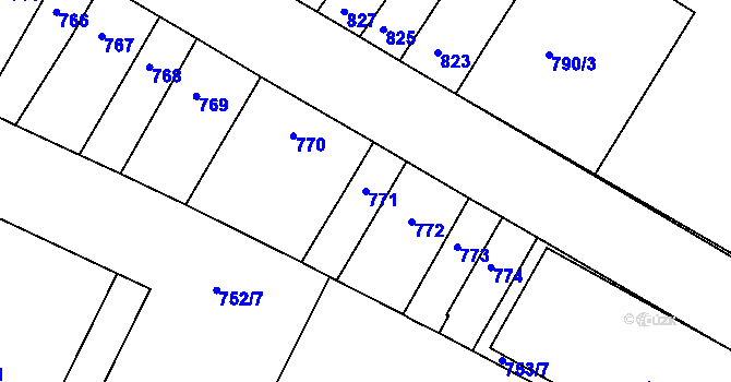 Parcela st. 771 v KÚ Husovice, Katastrální mapa