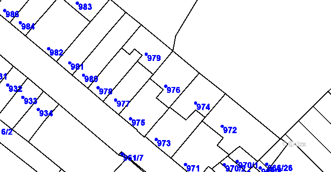 Parcela st. 976 v KÚ Husovice, Katastrální mapa
