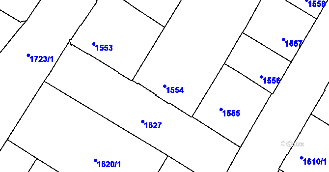 Parcela st. 1554 v KÚ Husovice, Katastrální mapa