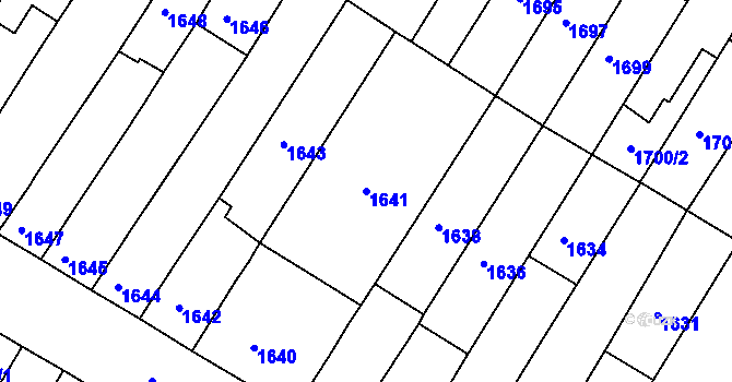 Parcela st. 1641 v KÚ Husovice, Katastrální mapa