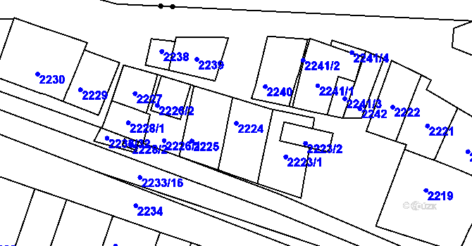 Parcela st. 2224 v KÚ Husovice, Katastrální mapa