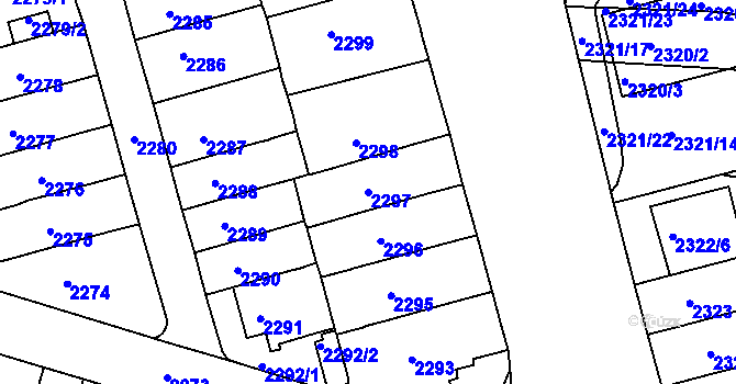 Parcela st. 2297 v KÚ Husovice, Katastrální mapa