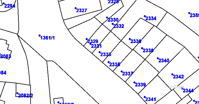 Parcela st. 2333 v KÚ Husovice, Katastrální mapa
