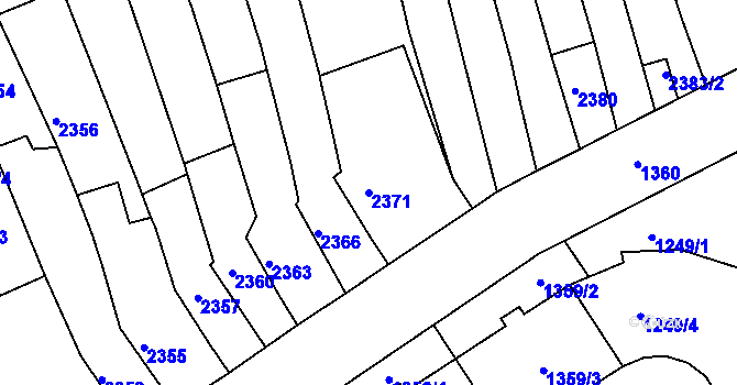 Parcela st. 2371 v KÚ Husovice, Katastrální mapa