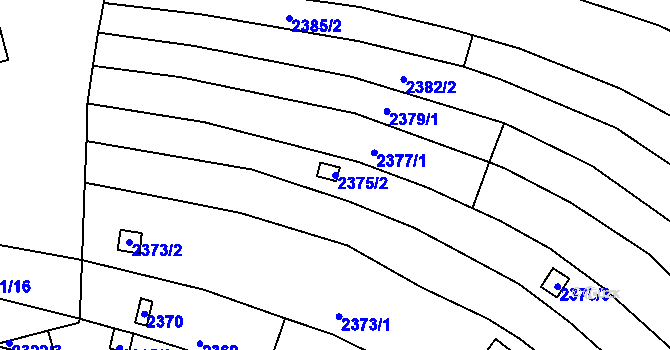Parcela st. 2375/2 v KÚ Husovice, Katastrální mapa