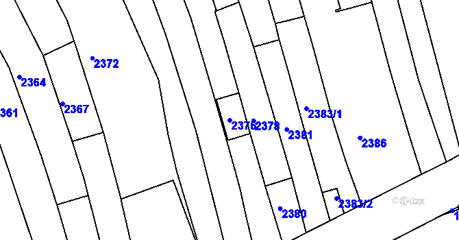 Parcela st. 2376 v KÚ Husovice, Katastrální mapa