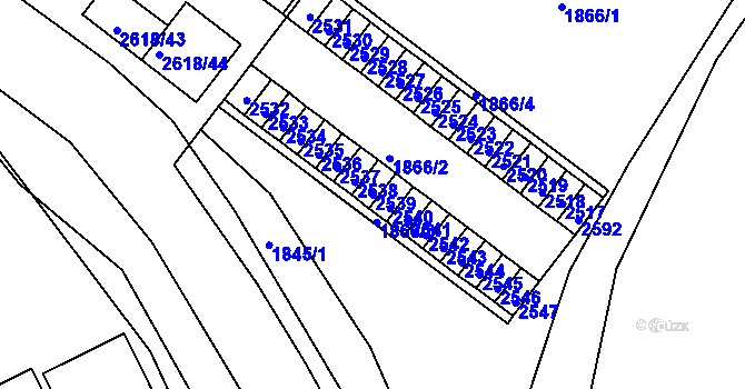 Parcela st. 2539 v KÚ Husovice, Katastrální mapa