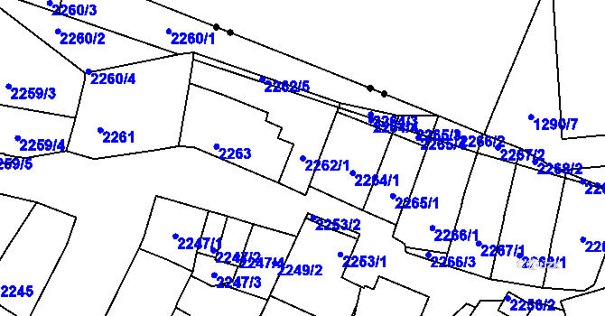 Parcela st. 2262/1 v KÚ Husovice, Katastrální mapa