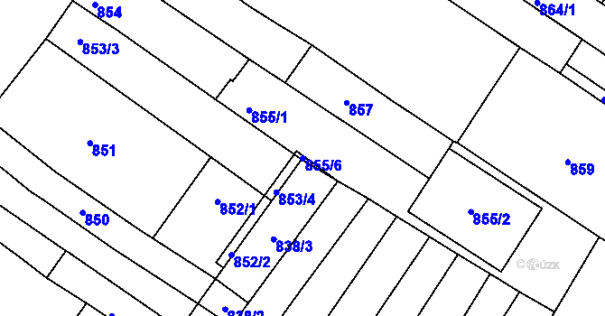 Parcela st. 855/6 v KÚ Husovice, Katastrální mapa