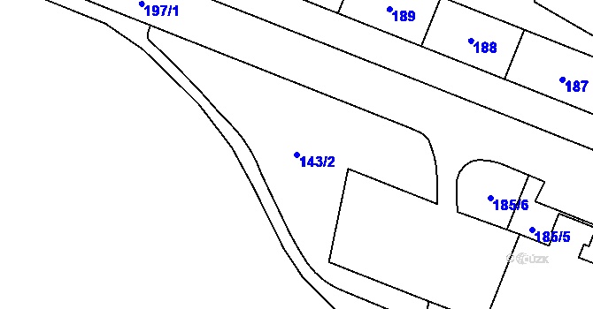 Parcela st. 143/2 v KÚ Lesná, Katastrální mapa