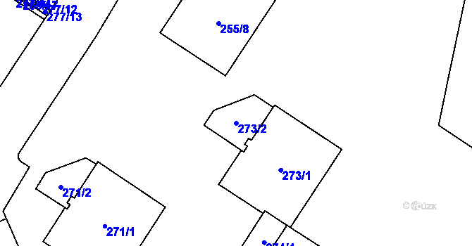 Parcela st. 273/2 v KÚ Lesná, Katastrální mapa