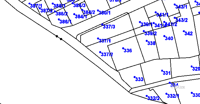 Parcela st. 337/2 v KÚ Lesná, Katastrální mapa