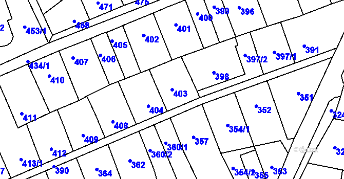Parcela st. 403 v KÚ Lesná, Katastrální mapa