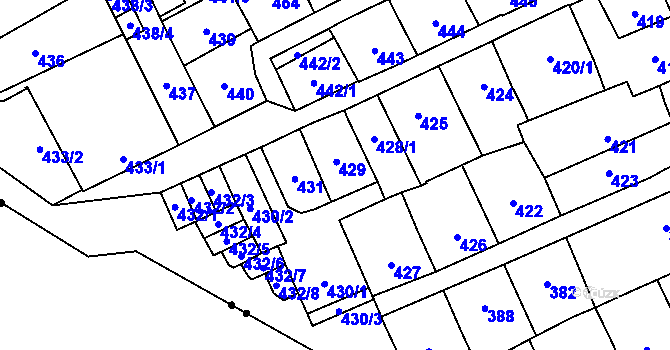 Parcela st. 429 v KÚ Lesná, Katastrální mapa
