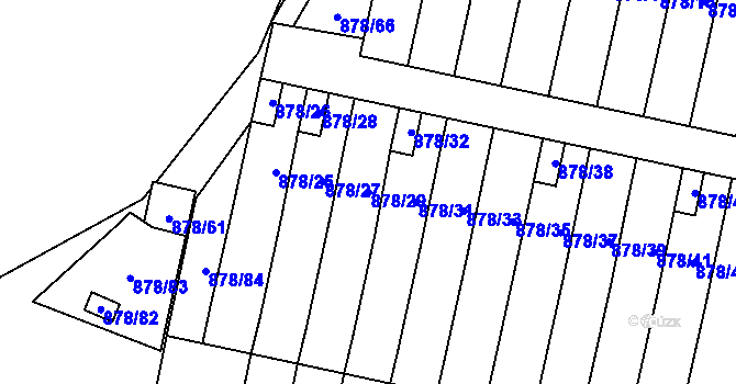 Parcela st. 878/29 v KÚ Lesná, Katastrální mapa