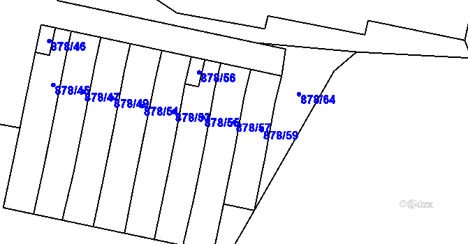 Parcela st. 878/57 v KÚ Lesná, Katastrální mapa