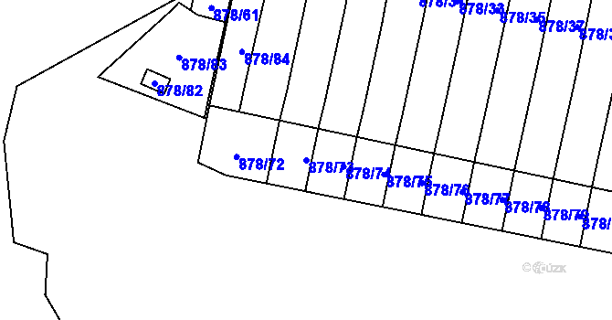 Parcela st. 878/73 v KÚ Lesná, Katastrální mapa