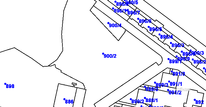 Parcela st. 900/2 v KÚ Lesná, Katastrální mapa