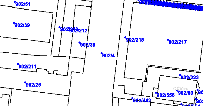 Parcela st. 902/4 v KÚ Lesná, Katastrální mapa