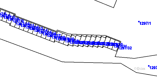 Parcela st. 1297/24 v KÚ Lesná, Katastrální mapa