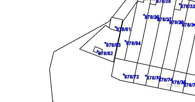 Parcela st. 878/82 v KÚ Lesná, Katastrální mapa